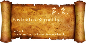 Pavlovics Kornélia névjegykártya